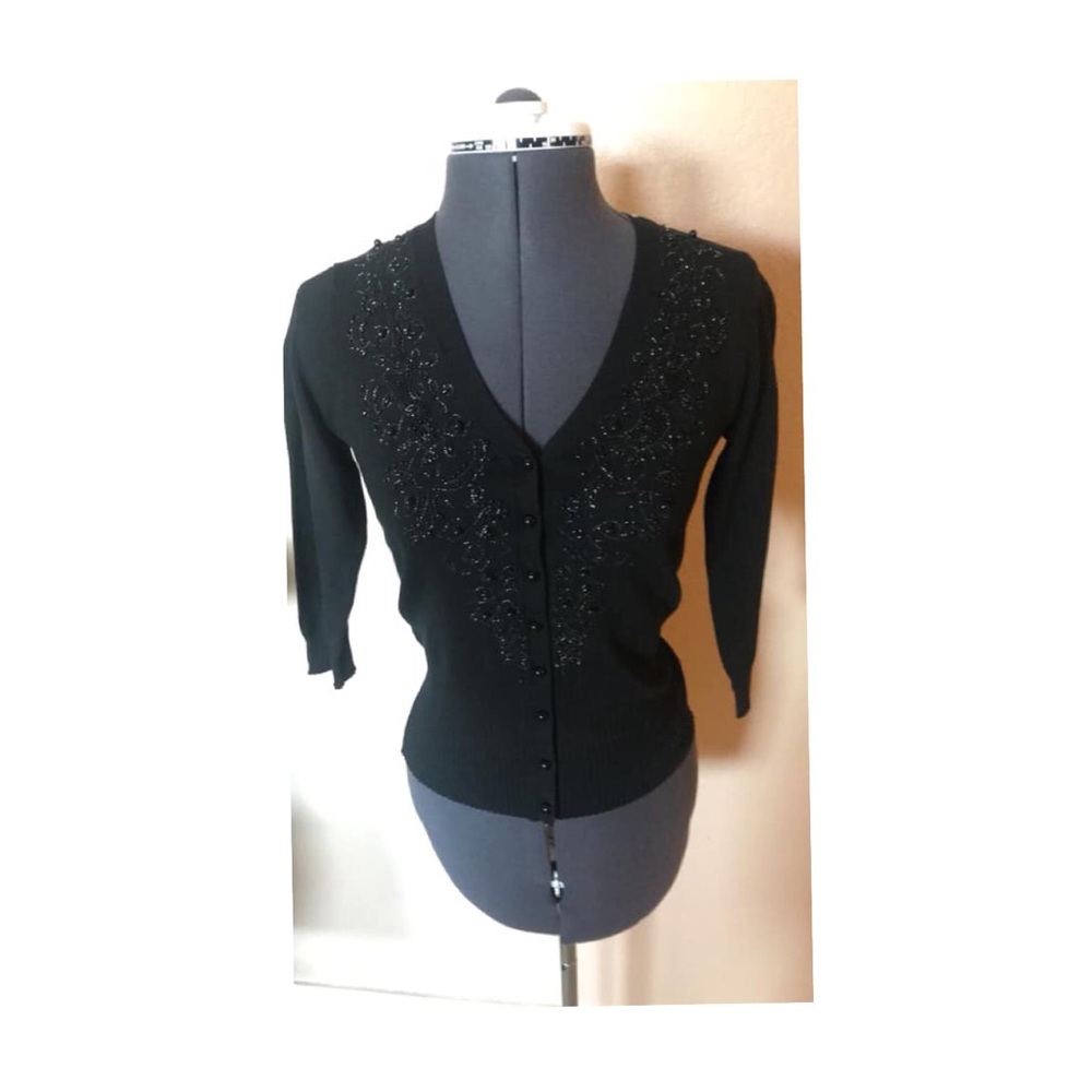 Black embellished sweater